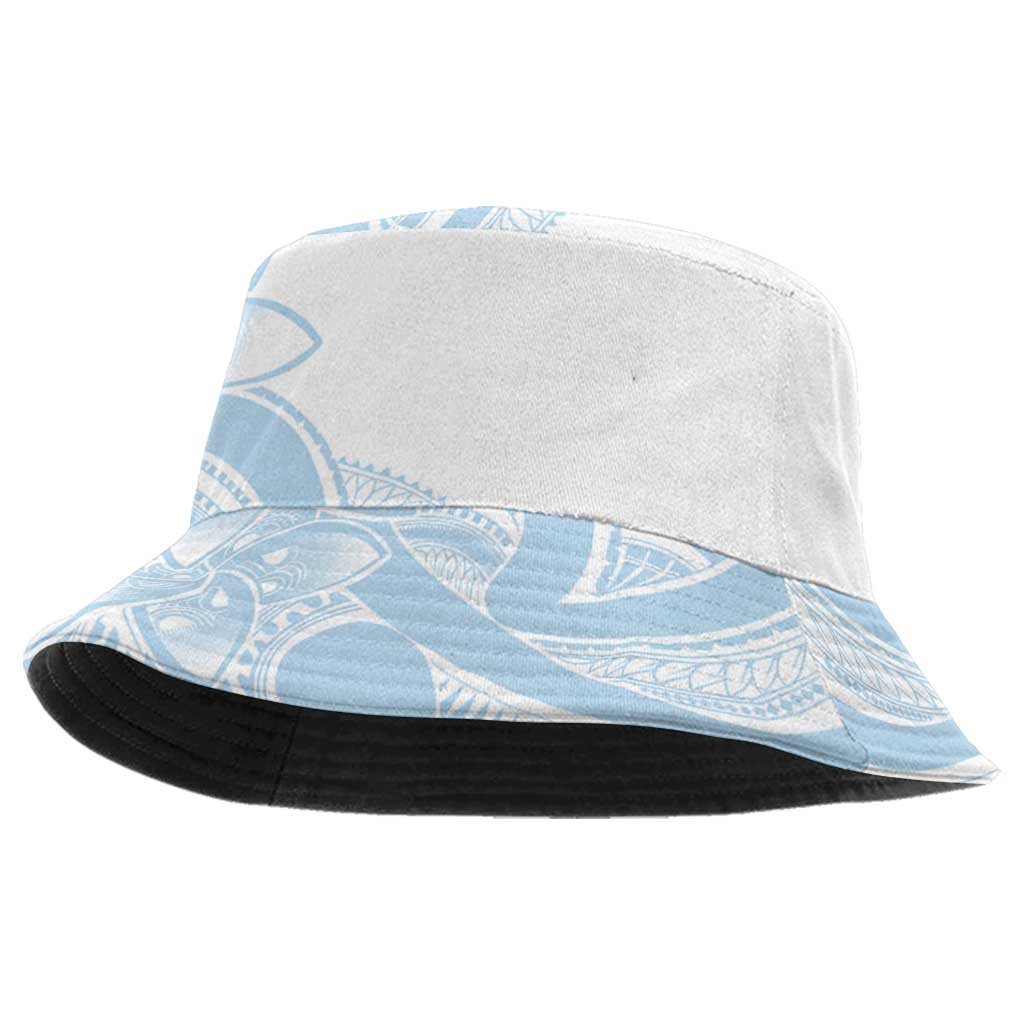 Polynesian Tribal Plumeria Lotu Tamaiti Bucket Hat Pastel Sky Blue LT9 One Size Blue - Polynesian Pride