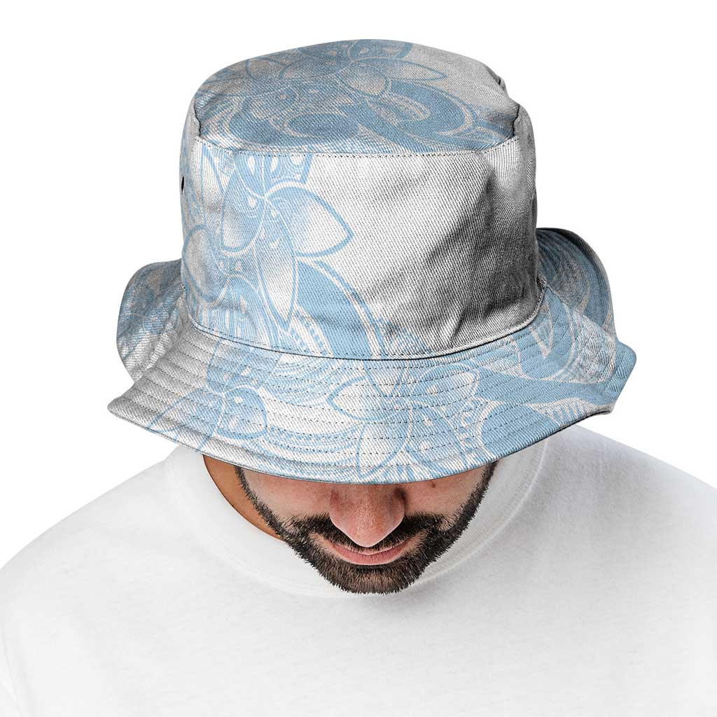 Polynesian Tribal Plumeria Lotu Tamaiti Bucket Hat Pastel Sky Blue LT9 - Polynesian Pride