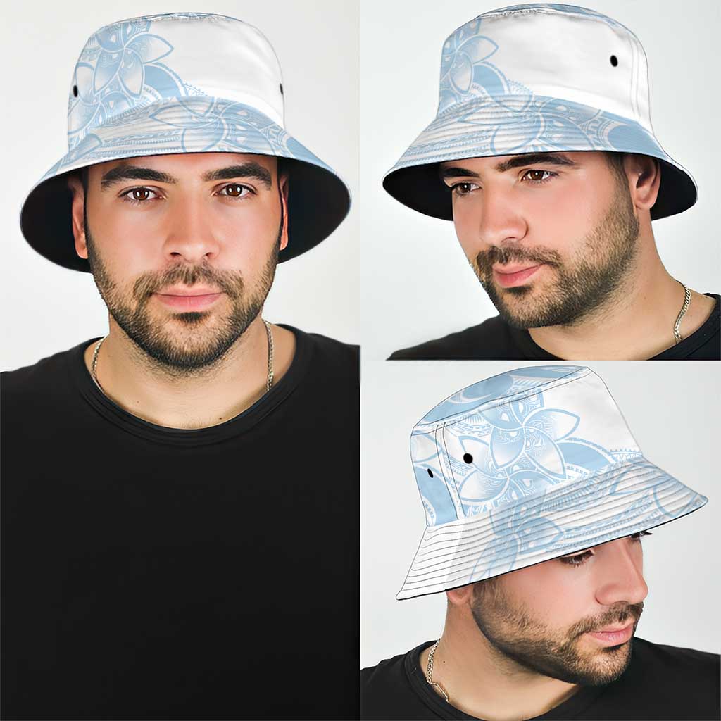 Polynesian Tribal Plumeria Lotu Tamaiti Bucket Hat Pastel Sky Blue LT9 - Polynesian Pride