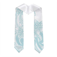 Polynesian Tribal Plumeria Lotu Tamaiti Graduation Stole Pastel Cyan - Polynesian Pride
