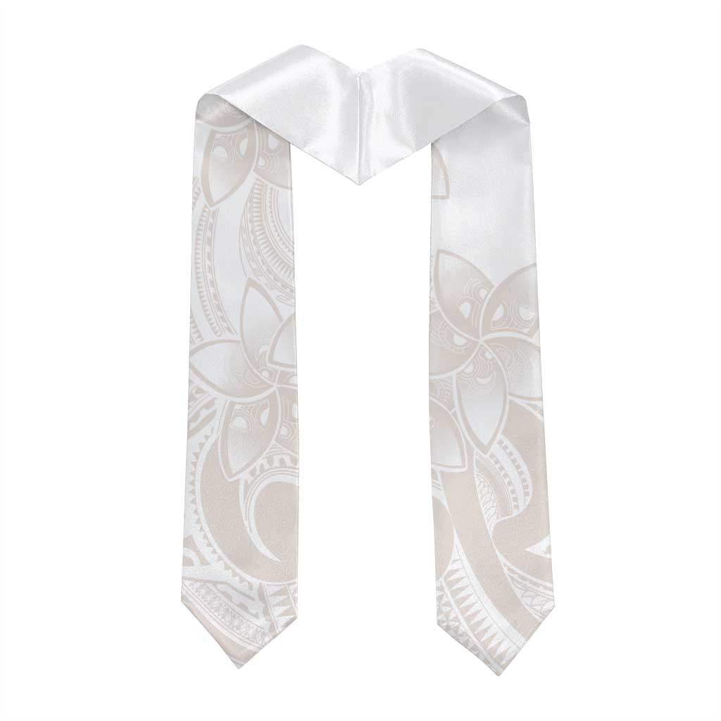 Polynesian Tribal Plumeria Lotu Tamaiti Graduation Stole Pastel Nude - Polynesian Pride