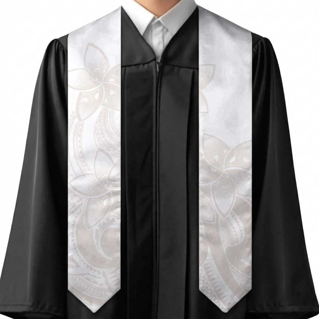 Polynesian Tribal Plumeria Lotu Tamaiti Graduation Stole Pastel Nude - Polynesian Pride