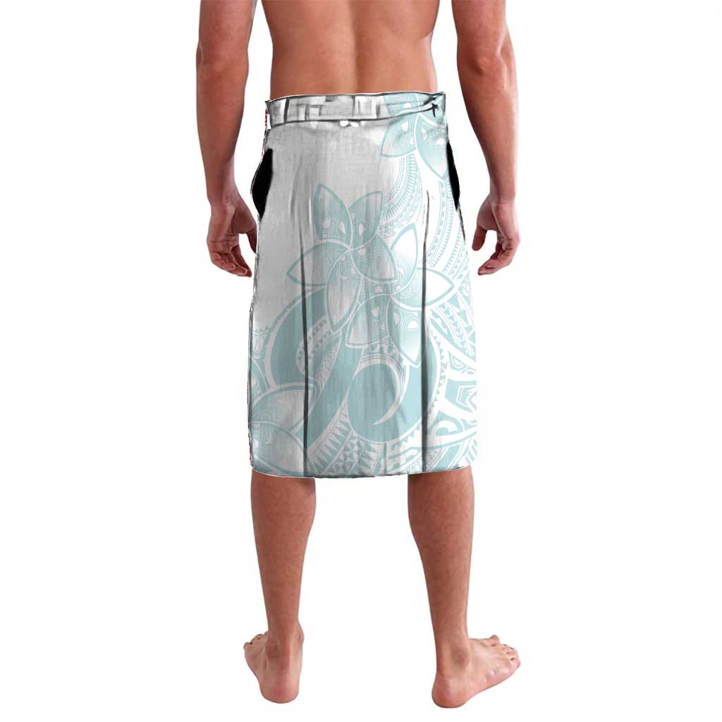 Polynesian Tribal Plumeria Lotu Tamaiti Lavalava Pastel Cyan - Polynesian Pride