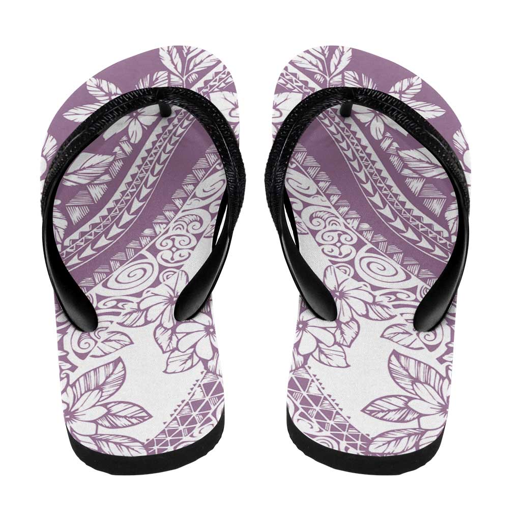 Polynesian Tropical Flowers Purple Pastel Vibes Flip Flops - Polynesian Pride