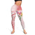 Polynesian Women's Day Wahine Leggings Plumeria Marble Glaze - Pink LT07
