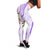 Polynesian Women's Day Wahine Leggings Plumeria Marble Glaze - Purple LT07