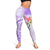 Polynesian Women's Day Wahine Leggings Plumeria Marble Glaze - Purple LT07