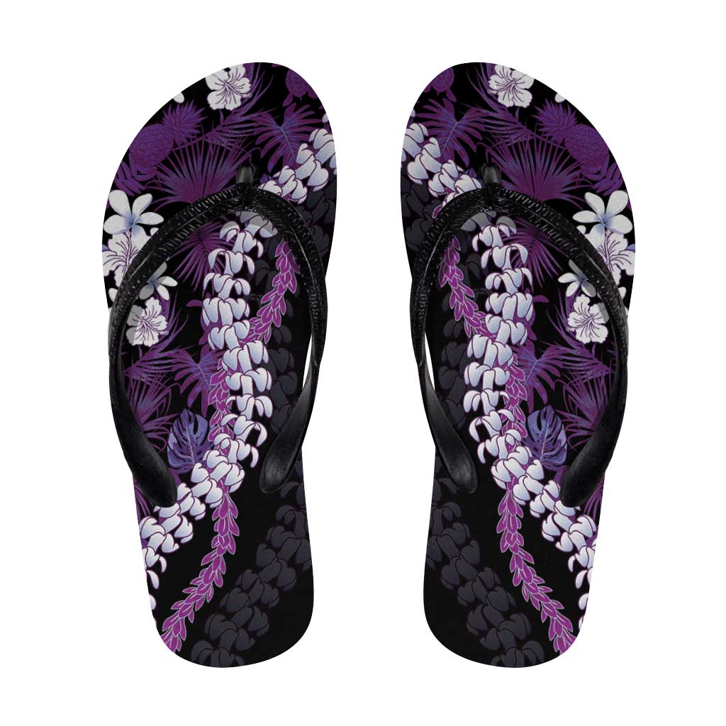 Poni Aloha Hawaii Lei Flip Flops Tropical Flowers Elegant Vibe - Polynesian Pride