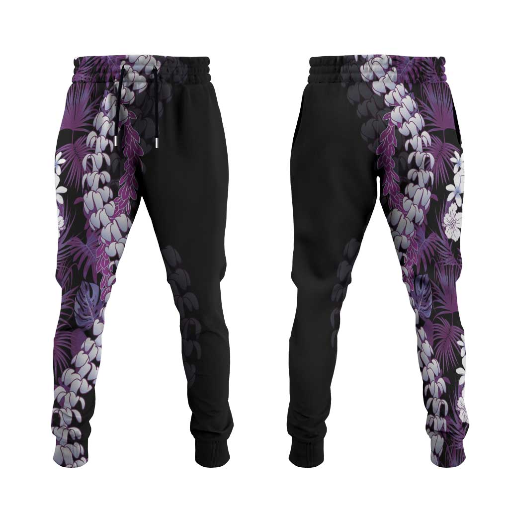 Poni Aloha Hawaii Lei Jogger Pants Tropical Flowers Elegant Vibe - Polynesian Pride