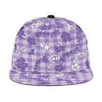 Poni Aloha Hawaii Snapback Cap Plumeria Lei With Palaka Motif LT14 One Size Purple - Polynesian Pride