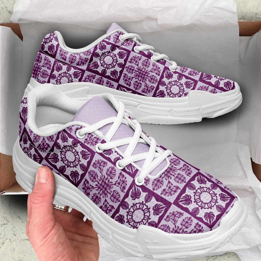 Poni Palaka Quilt Hawaii Chunky Sneakers Hawaiian Tropical Monstera Sea Turtle