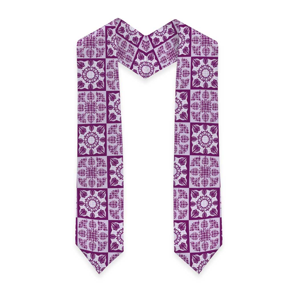 Poni Palaka Quilt Hawaii Graduation Stole Hawaiian Tropical Monstera Sea Turtle