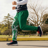 Pounamu Green Maori Jogger Pants Koru Kowhaiwhai