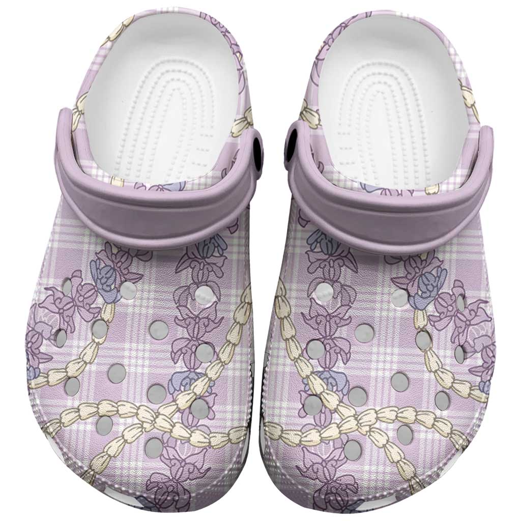 Pua Kalaunu Lei Clogs Shoes Palaka Pattern