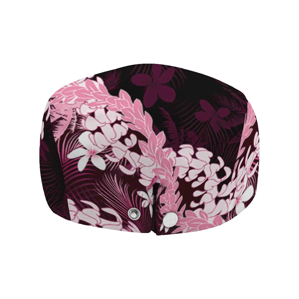 Puakenikeni Maile Lei Jeff Hat Frangipani Pink Tropical Leaves