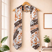Puatou Tahiti Tiare Monstera Graduation Stole Polynesian Pattern Curve Style