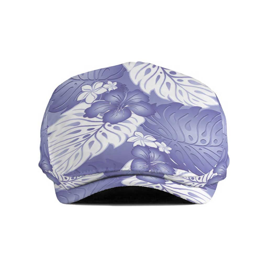 Purple Aloha Hawaii Jeff Hat Monstera Hibiscus Plumeria Seamless Vibes - Polynesian Pride
