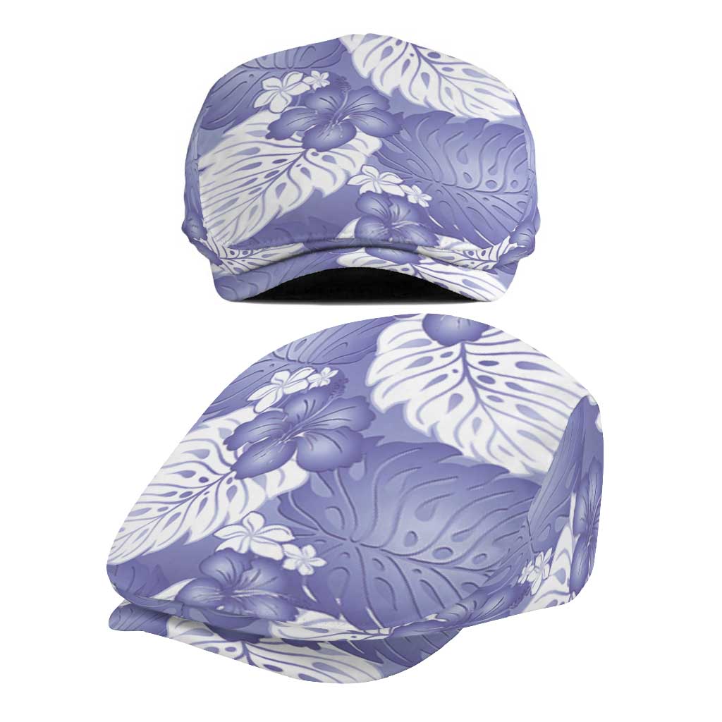 Purple Aloha Hawaii Jeff Hat Monstera Hibiscus Plumeria Seamless Vibes - Polynesian Pride