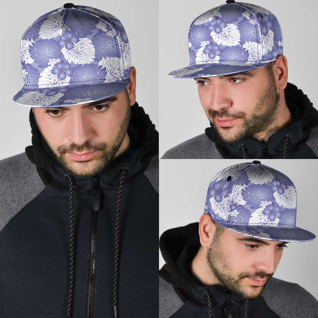Purple Aloha Hawaii Snapback Cap Monstera Hibiscus Plumeria Seamless Vibes - Polynesian Pride
