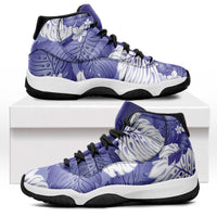 Purple Aloha Hawaii Sneakers J11 Monstera Hibiscus Plumeria Seamless Vibes LT14 Purple - Polynesian Pride