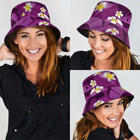Purple Banana Leaf Hawaii Bucket Hat Lau Maia Plumeria Tropical Summer Vibes LT14 - Polynesian Pride