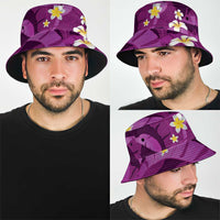 Purple Banana Leaf Hawaii Bucket Hat Lau Maia Plumeria Tropical Summer Vibes LT14 - Polynesian Pride