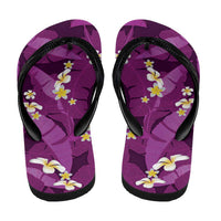 Purple Banana Leaf Hawaii Flip Flops Lau Maia Plumeria Tropical Summer Vibes LT14 - Polynesian Pride