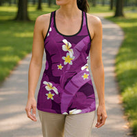 Purple Banana Leaf Hawaii Hollow Tank Top Lau Maia Plumeria Tropical Summer Vibes LT14 - Polynesian Pride