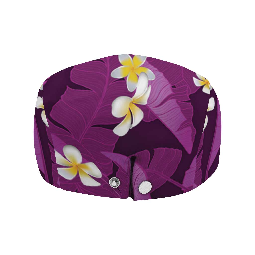 Purple Banana Leaf Hawaii Jeff Hat Lau Maia Plumeria Tropical Summer Vibes LT14 - Polynesian Pride