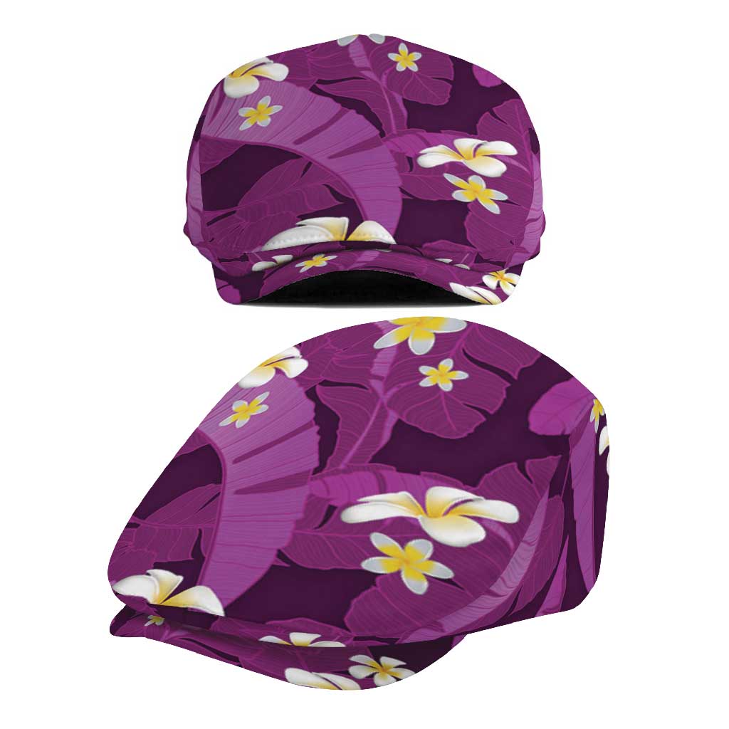 Purple Banana Leaf Hawaii Jeff Hat Lau Maia Plumeria Tropical Summer Vibes LT14 - Polynesian Pride