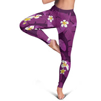 Purple Banana Leaf Hawaii Leggings Lau Maia Plumeria Tropical Summer Vibes LT14 - Polynesian Pride