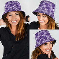 Purple Hawaii Kalo Palaka Motifs Bucket Hat Hawaiian Taro Leaves Elegant Vibes