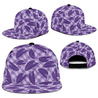 Purple Hawaii Kalo Palaka Motifs Snapback Cap Hawaiian Taro Leaves Elegant Vibes