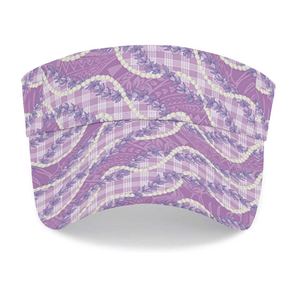 Purple Hawaii Palaka Honohono Pikake Sun Visor Cap Hawaiian Orchid Lei Polynesian Pattern