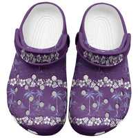 Purple Hawaii Palm Tree Hibiscus Clogs Shoes Fantasy Summer Vibe LT01 Purple - Polynesian Pride