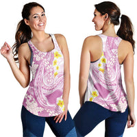 Purple Hawaii Shark Tattoo Women Racerback Tank Puakenikeni Lei Plumeria Polynesian Pattern