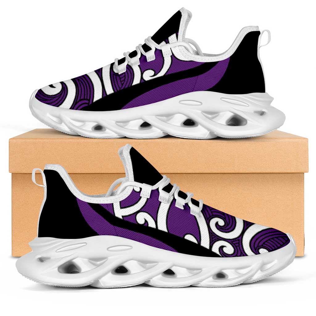 Purple Maori Koru New Zealand Clunky Sneakers