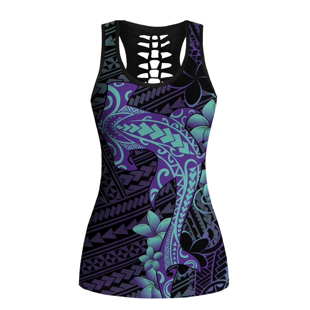 Purple Paradise Hawaii Hollow Tank Top Hammerhead Shark Tattoo Curve Polynesian - Polynesian Pride