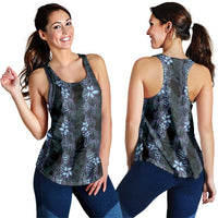 Purple Paradise Hawaii Shell Lei Women Racerback Tank Hawaiian Sunrise Shell Hebrew Cone Plumeria - Polynesian Pride
