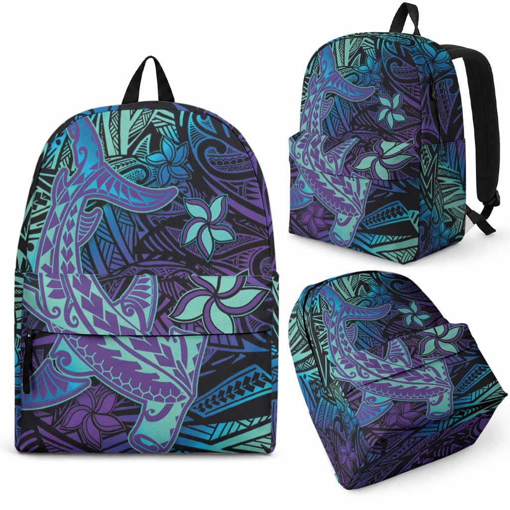 Purple Paradise Hawaiian Tribal Hammerhead Shark Backpack