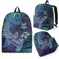 Purple Paradise Hawaiian Tribal Hammerhead Shark Backpack