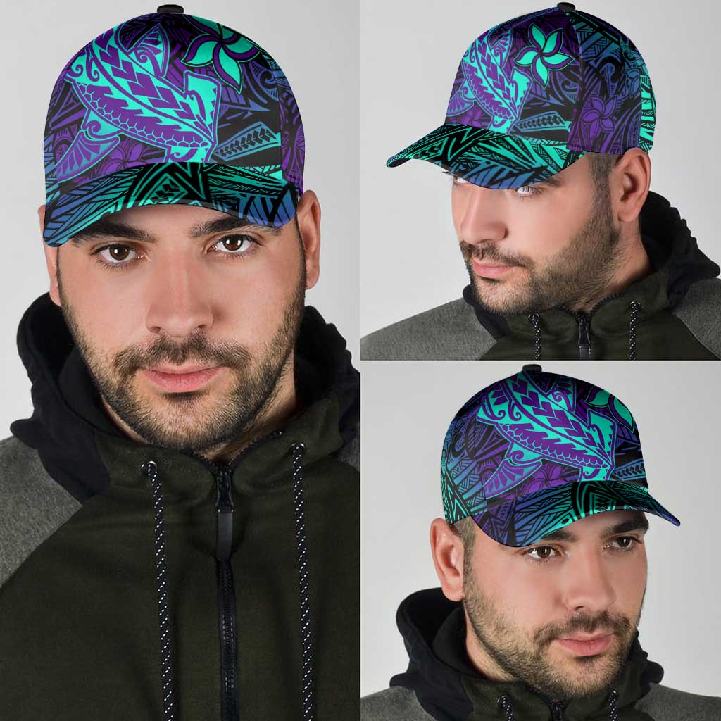Purple Paradise Polynesian Classic Cap Hawaiian Tribal Hammerhead Shark LT14