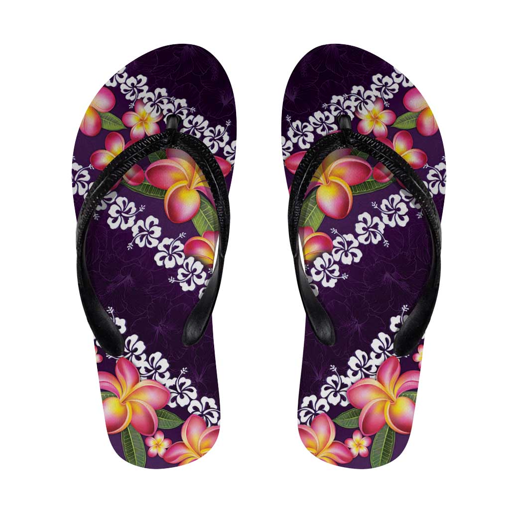 Purple Polynesia Flip Flops Plumeria Hibiscus Tropical Vibes LT14 Purple - Polynesian Pride