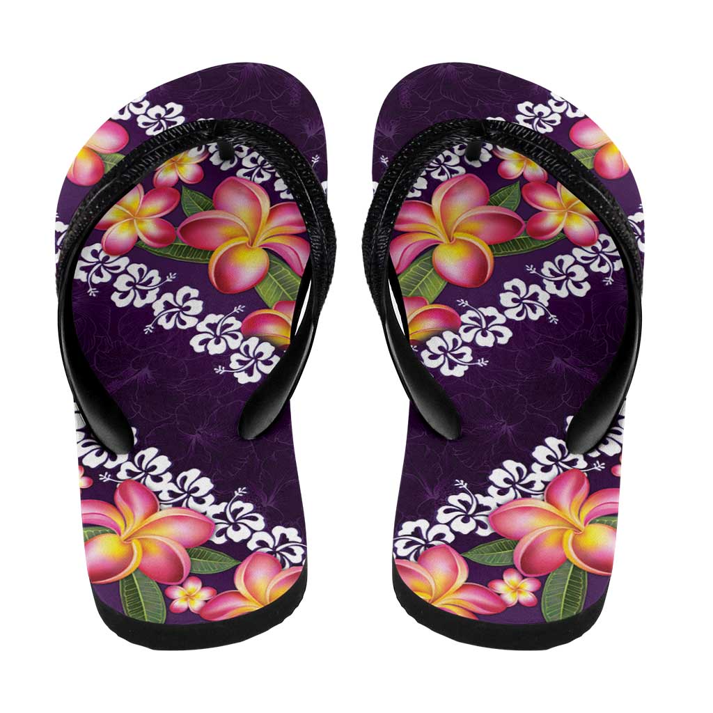 Purple Polynesia Flip Flops Plumeria Hibiscus Tropical Vibes LT14 - Polynesian Pride