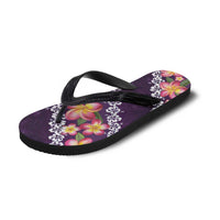 Purple Polynesia Flip Flops Plumeria Hibiscus Tropical Vibes LT14 - Polynesian Pride
