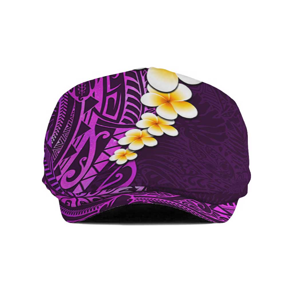 Purple Polynesia Jeff Hat Plumeria Tropical Leaves Galaxy Polynesian Art LT14 Purple - Polynesian Pride