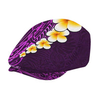 Purple Polynesia Jeff Hat Plumeria Tropical Leaves Galaxy Polynesian Art LT14 - Polynesian Pride