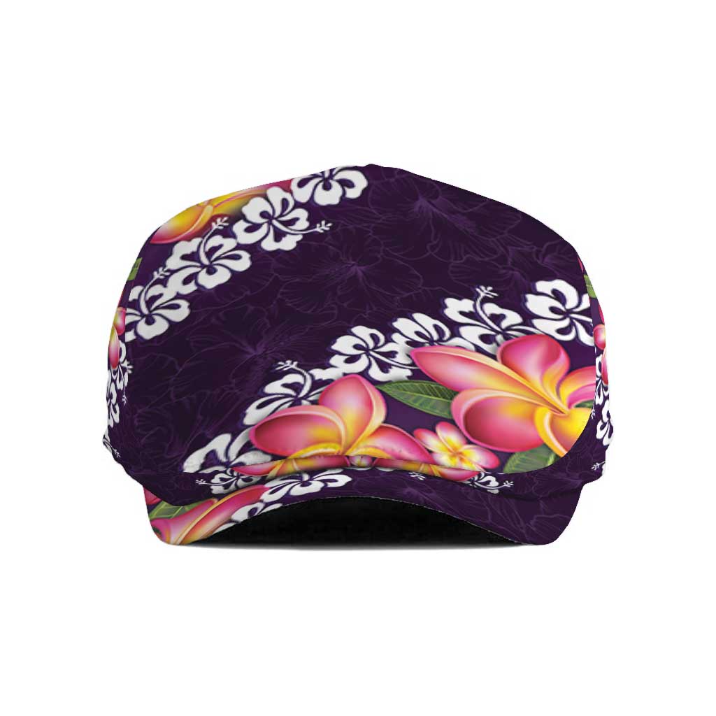 Purple Polynesia Jeff Hat Plumeria With Hibiscus Pattern Tropical Vibes LT14 Purple - Polynesian Pride