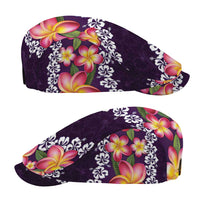 Purple Polynesia Jeff Hat Plumeria With Hibiscus Pattern Tropical Vibes LT14 - Polynesian Pride