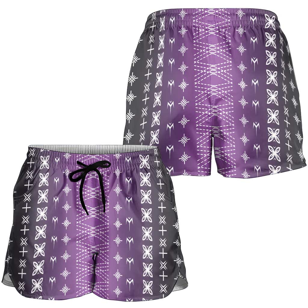 Purple Samoa Malu Tattoo Inspired Shorts for Women